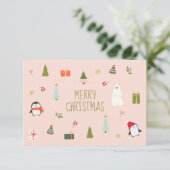 かわいいピンクのクリスマスシンボルパターン (スタンド正面)