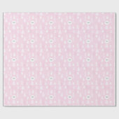 かわいいピンクのクリスマスツリーパーソナライズされた ラッピングペーパー (フラット)