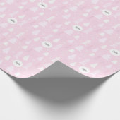 かわいいピンクのクリスマスツリーパーソナライズされた ラッピングペーパー (角)