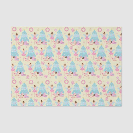 かわいいピンクのクリスマスナツクラッカーバレリーナ 薄葉紙 (正面)