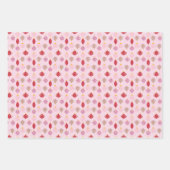 かわいいピンクのクリスマスラッピング紙 ラッピングペーパーシート (正面3)