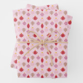 かわいいピンクのクリスマスラッピング紙 ラッピングペーパーシート (インサイチュ)