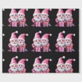 かわいいピンクのクリスマス格言 ラッピングペーパー (フラット)