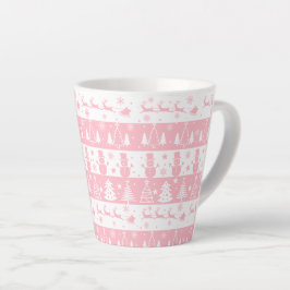 かわいいピンクのクリスマス・ウィンターギフト カフェラテマグ