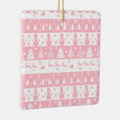 かわいいピンクのクリスマス・ウィンターギフト セラミックオーナメント (右)