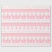 かわいいピンクのクリスマス・ウィンターギフト ラッピングペーパー (フラット)