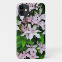 かわいいピンクのクレマチス 花模様 iPhone 11 ケース