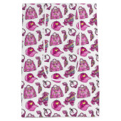 かわいいピンクのクールガールグッズ ミディアムペーパーバッグ (裏面)