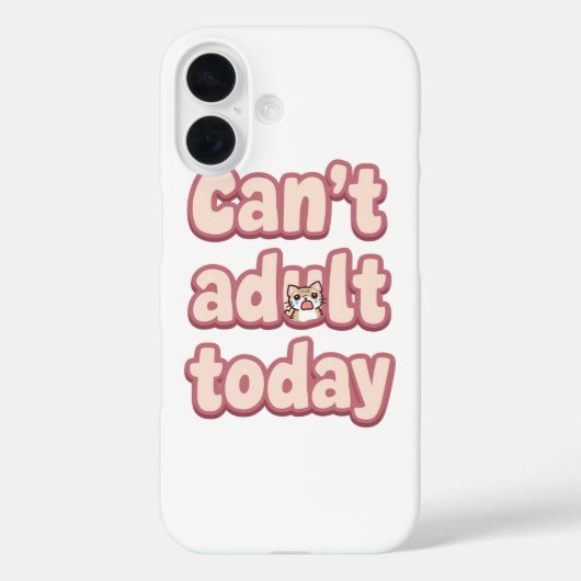 かわいいピンクのグラフィックと顔を出す猫 Case-Mate iPhoneケース (裏面)