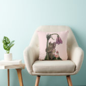 かわいいピンクのグリズリーベアの妖精 魔法の森 クッション (椅子)