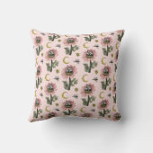 かわいいピンクのグリズリーベアの妖精 魔法の森 クッション (裏面)