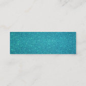 かわいいピンクのグリッターのカップケーキのターコイズのグリッター スキニー名刺 (裏面)