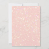 かわいいピンクのグリッターガーリー誕生日パーティーの写真 招待状 (裏面)