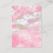 かわいいピンクのグリッタームーンスターが赤ちゃんシャワー用の本 エンクロージャーカード (裏面)