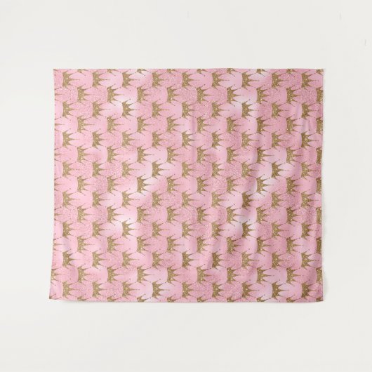 かわいいピンクのグリッター価格タイル タペストリー (正面(横))