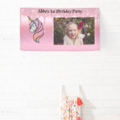 かわいいピンクのグリッター垂れ  横断幕 (インサイチュ)