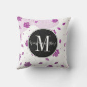 かわいいピンクのグリッター紅葉あなたの名前を追加 クッション (裏面)