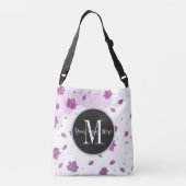 かわいいピンクのグリッター紅葉あなたの名前を追加 クロスボディバッグ (裏面)