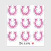 かわいいピンクのグリッター馬蹄形ステッカーセット シール (シート)