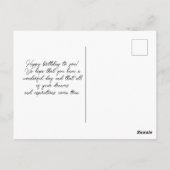 かわいいピンクのケーキの誕生日おめでとうメッセージのポストカード ポストカード (裏面)