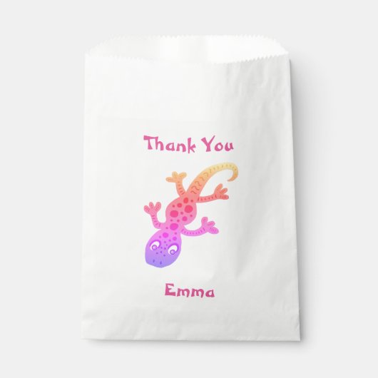 かわいいピンクのゲッコリザードガーリー誕生日ありがとう フェイバーバッグ (正面)