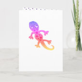 かわいいピンクのゲッコリザードガールズフォト誕生日カード カード (裏面)