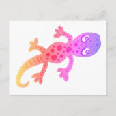 かわいいピンクのゲッコ女子バースデーパーティー インビテーションポストカード (正面)