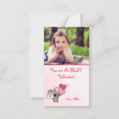 かわいいピンクのコアラ写真キッズクラスルームのバレンタイン ノートカード (正面)