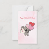 かわいいピンクのコアラ写真キッズクラスルームのバレンタイン ノートカード (裏面)