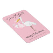 かわいいピンクのコウテイヘン Save the Date マグネット (右側)