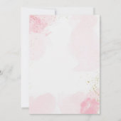 かわいいピンクのコウノトリ&クラウド赤ちゃんガールシャワー 招待状 (裏面)