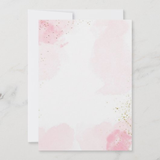 かわいいピンクのコウノトリ&クラウド赤ちゃんガールシャワー 招待状 (裏面)