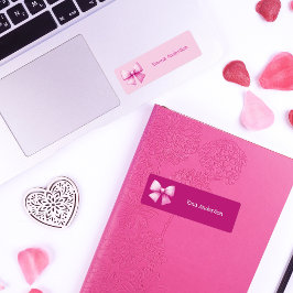 かわいいピンクのコケット弓の美的防水キッズ ラベル