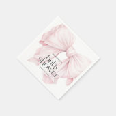 かわいいピンクのコケット弓女の子ベビーシャワー スタンダードカクテルナプキン (角)