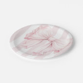 かわいいピンクのコケット弓女の子ベビーシャワー ペーパープレート (アングル)