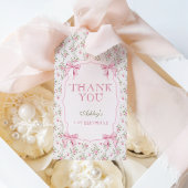 かわいいピンクのコケット弓1st誕生日 ギフトタグ