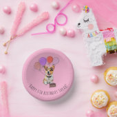 かわいいピンクのコーギーの誕生日カスタマイズ可能 ペーパーボウル (パーティー)