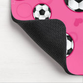 かわいいピンクのサッカーのスターのプリント マウスパッド (コーナー)
