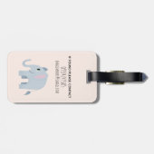 かわいいピンクのサファリ動物キリン・ゼブラの子供たち ラゲッジタグ (裏面横)