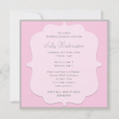 かわいいピンクのサプライズ誕生日パーティーで写真を追加 招待状 (裏面)