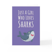 かわいいピンクのサメのカード　赤ちゃんの女の子　子供　オーシャン