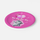 かわいいピンクのサメ |ピンクバルーン誕生日 ペーパープレート (アングル)