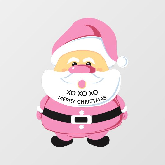 かわいいピンクのサンタクロースのクリスマス ウィンドウサイン (シート)