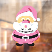 かわいいピンクのサンタクロースのクリスマス ウィンドウサイン (シート2)