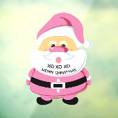 かわいいピンクのサンタクロースのクリスマス ウィンドウサイン (シート3)
