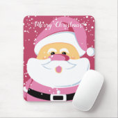 かわいいピンクのサンタクロースのクリスマス マウスパッド (マウス)