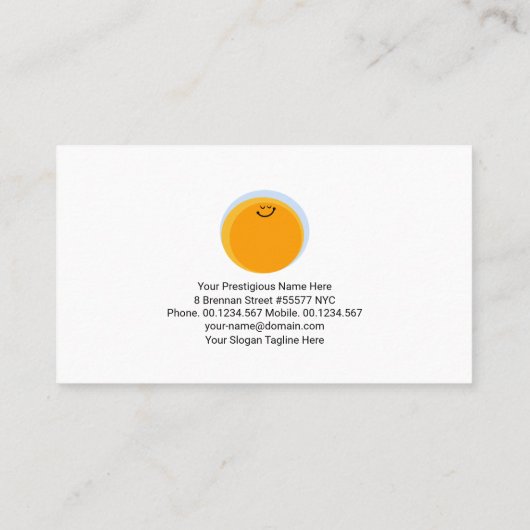 かわいいピンクのサンベイビーシッティング·アース·ムーン·ナニーサービス 名刺 (裏面)