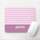 かわいいピンクのシェブロン マウスパッド (マウス)
