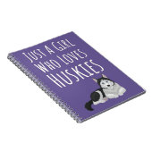 かわいいピンクのシベリアンハスキー 赤ちゃんの女の子のためのギフト キッズ ノートブック (右側)