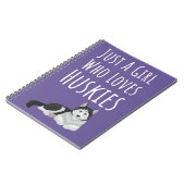 かわいいピンクのシベリアンハスキー 赤ちゃんの女の子のためのギフト キッズ ノートブック (左側)